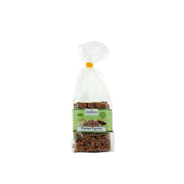 CRACKERS 3 GRAINES BIO DR KARG'S PAQUET 200G