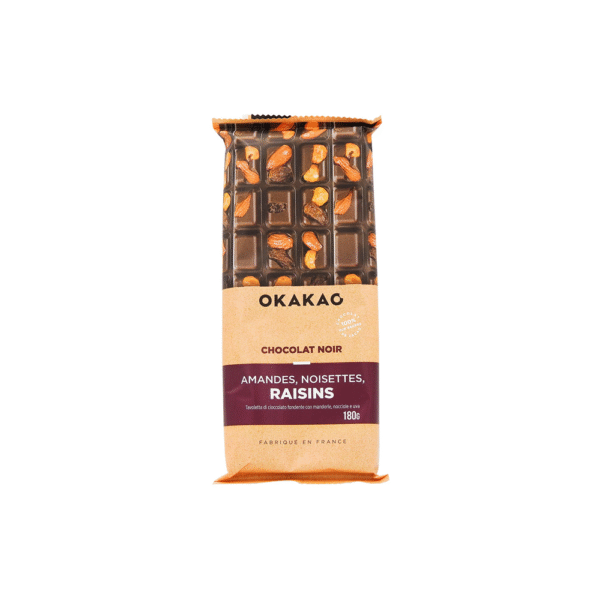 CHOCOLAT NOIR AMANDES NOISETTES RAISIN 180G