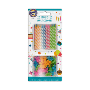 BOUGIES MULTICOLORES x20