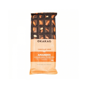 CHOCOLAT NOIR AMANDES CARAMÉLISÉES TORRÉFIÉES 180G OKAKAO 180 G