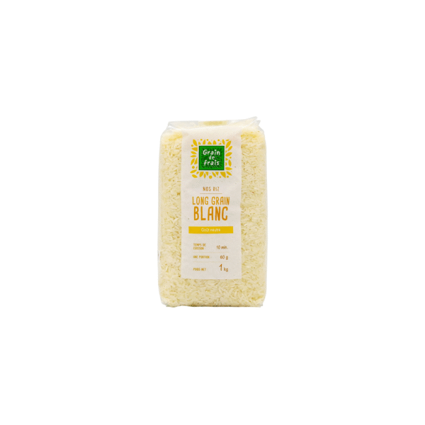 RIZ LONG GRAIN BLANC PAQUET 1KG